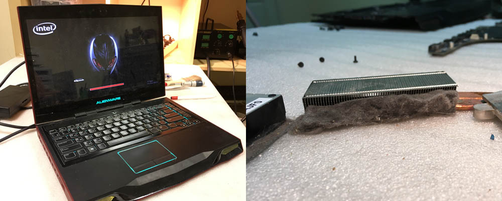 Чистка ноутбука Dell Alienware P18G от пыли
